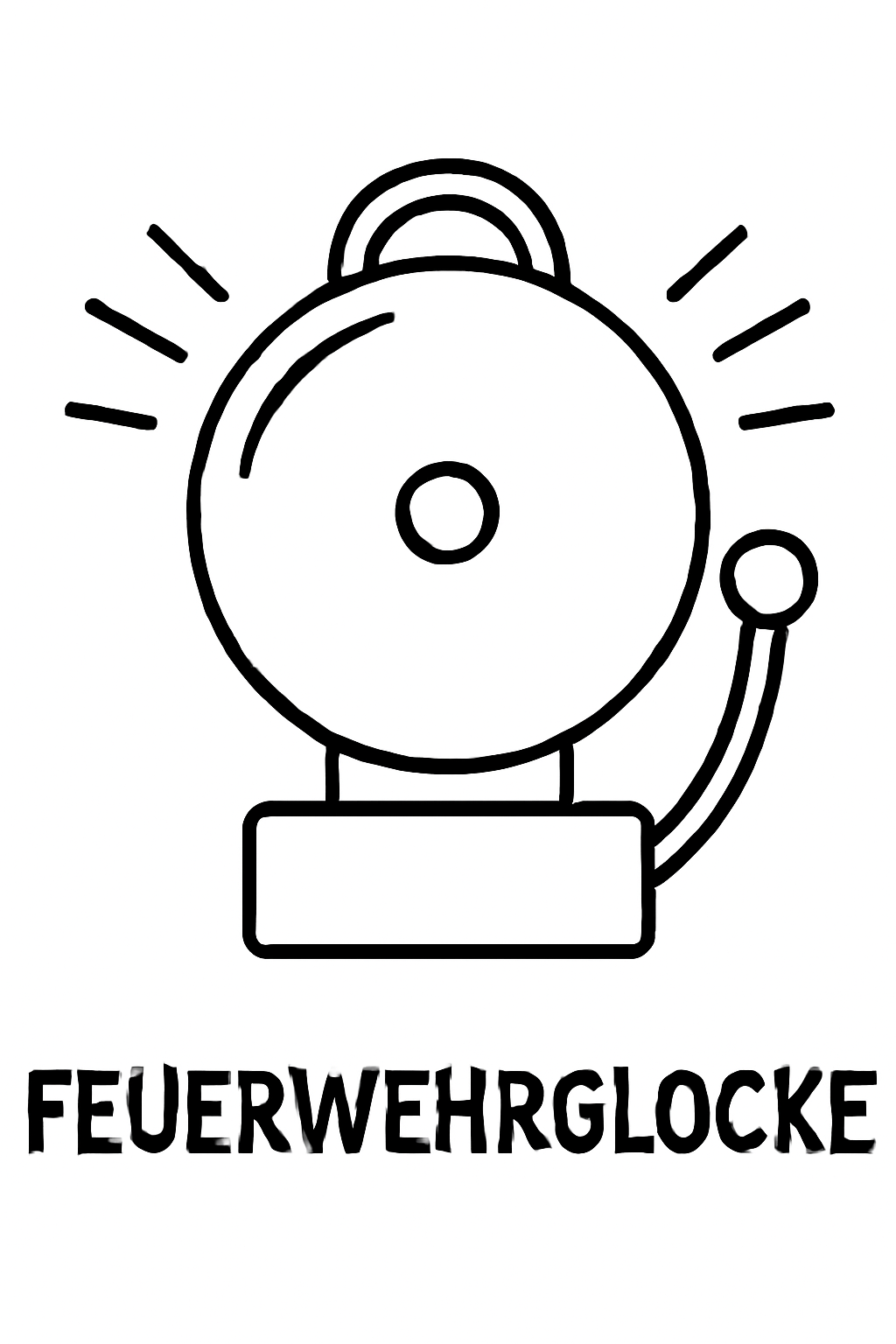 Ausmalbild einer Feuerwehrglocke