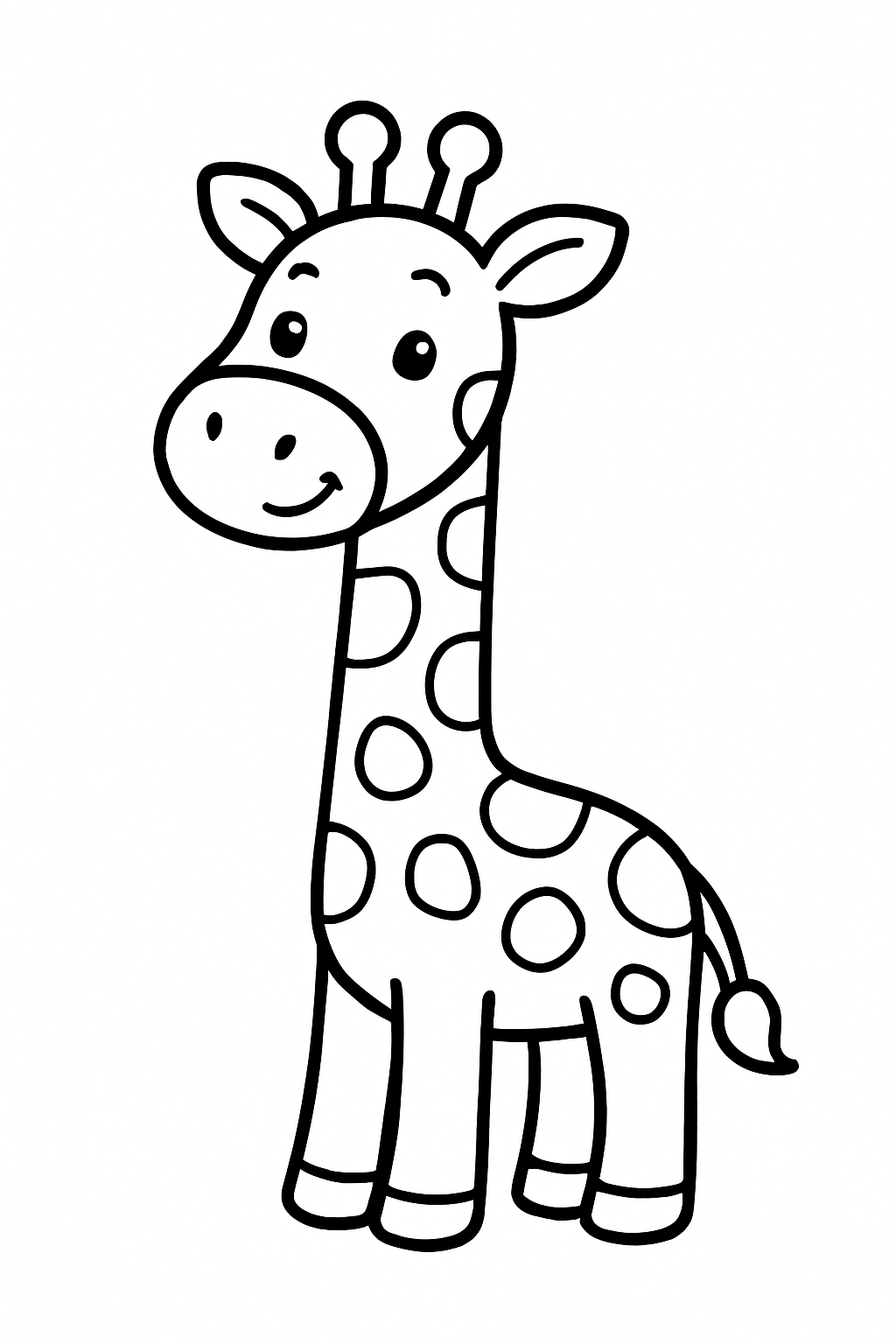 Eine neugierige Giraffe mit langem Hals.