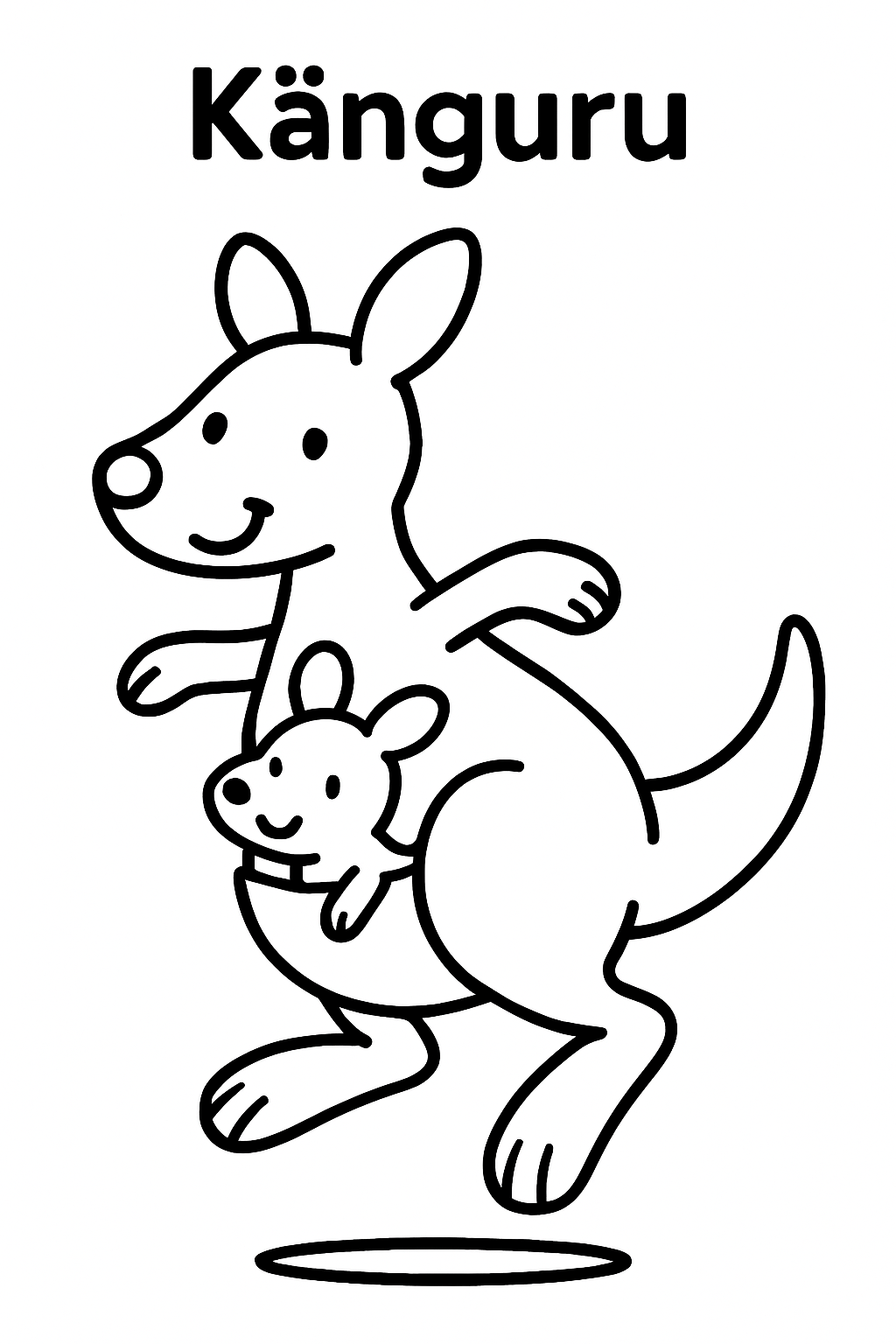 Ein Känguru mit Baby im Beutel.