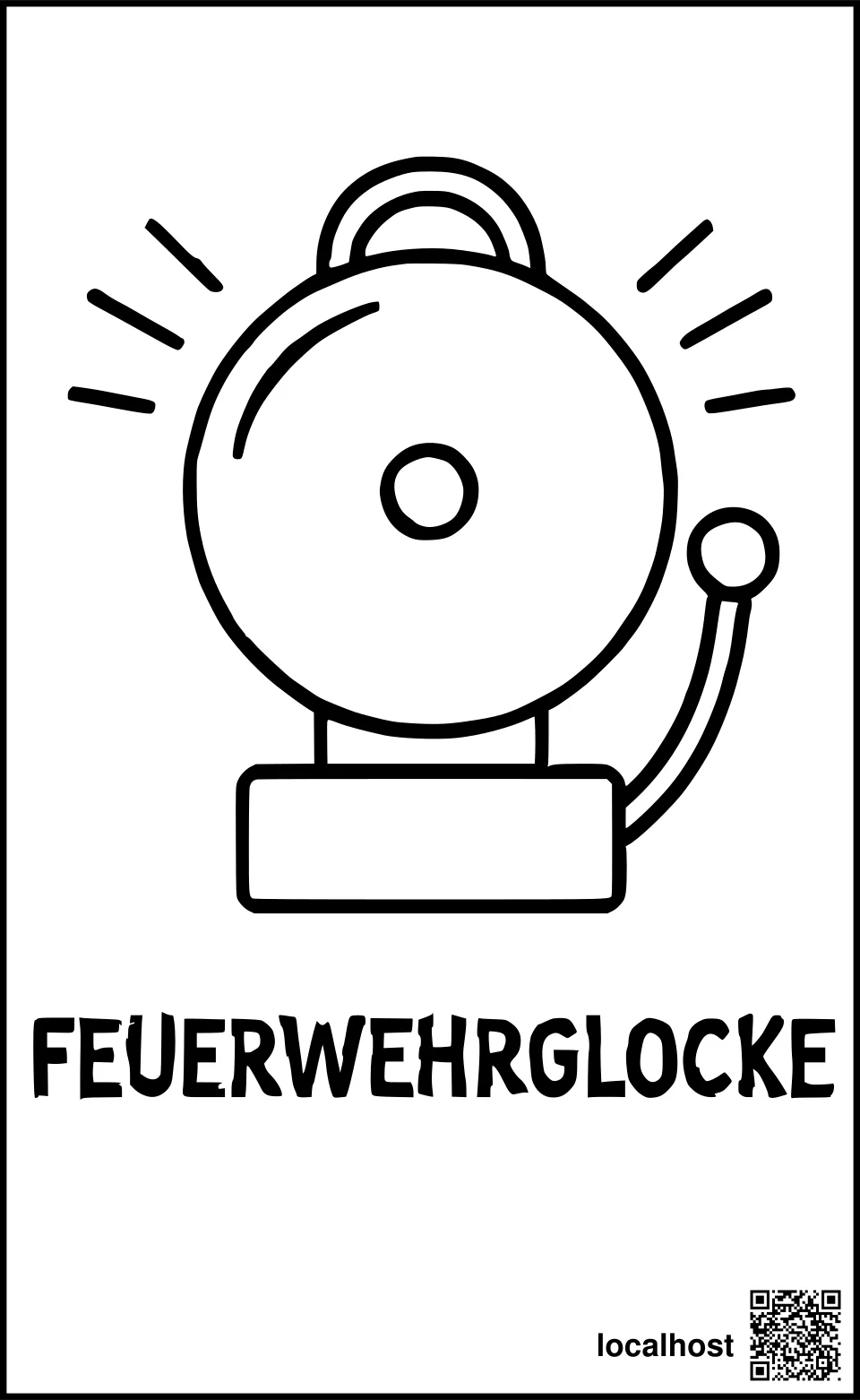 Ausmalbild einer Feuerwehrglocke