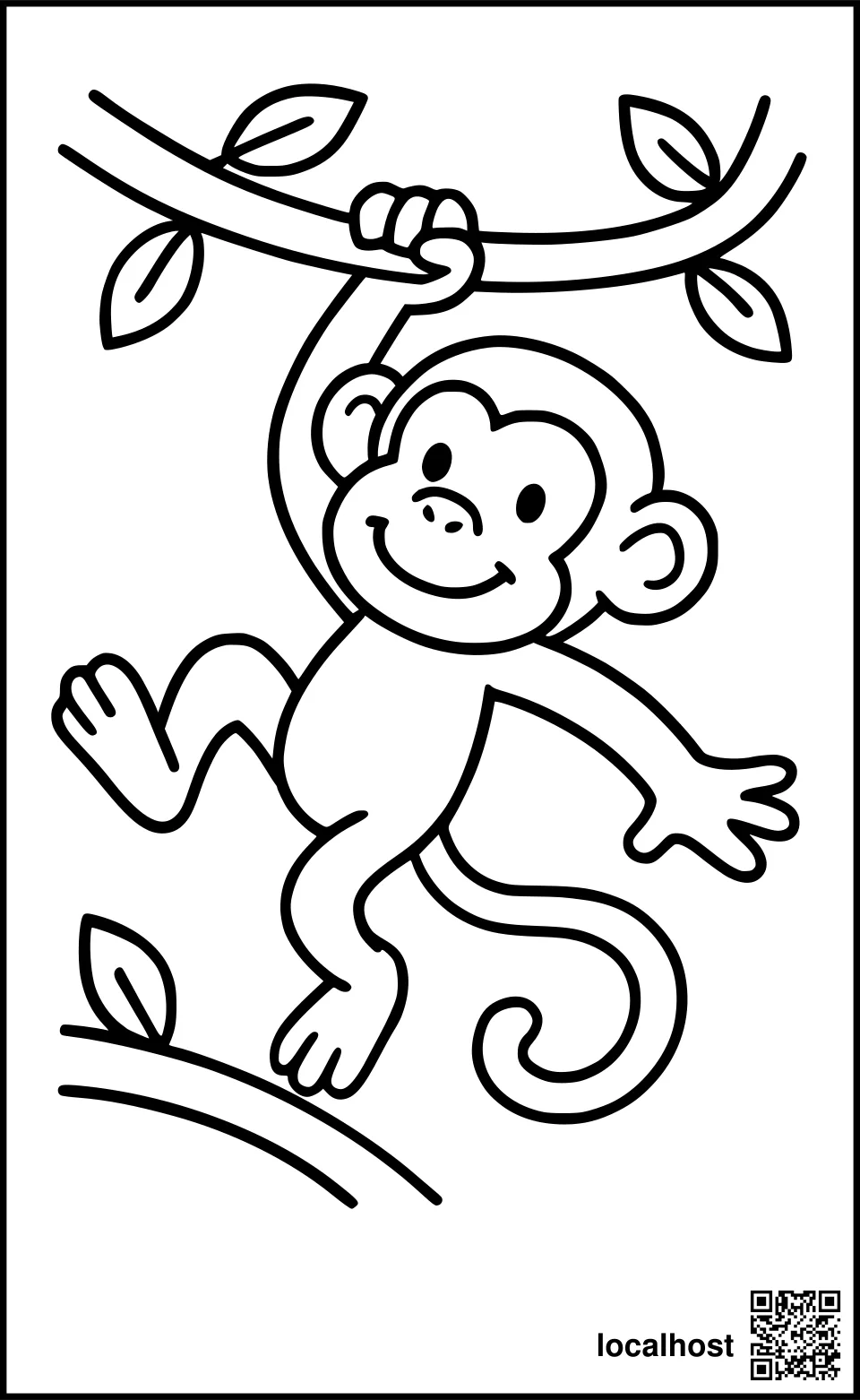 Ein fröhlicher Affe, der schwingt.