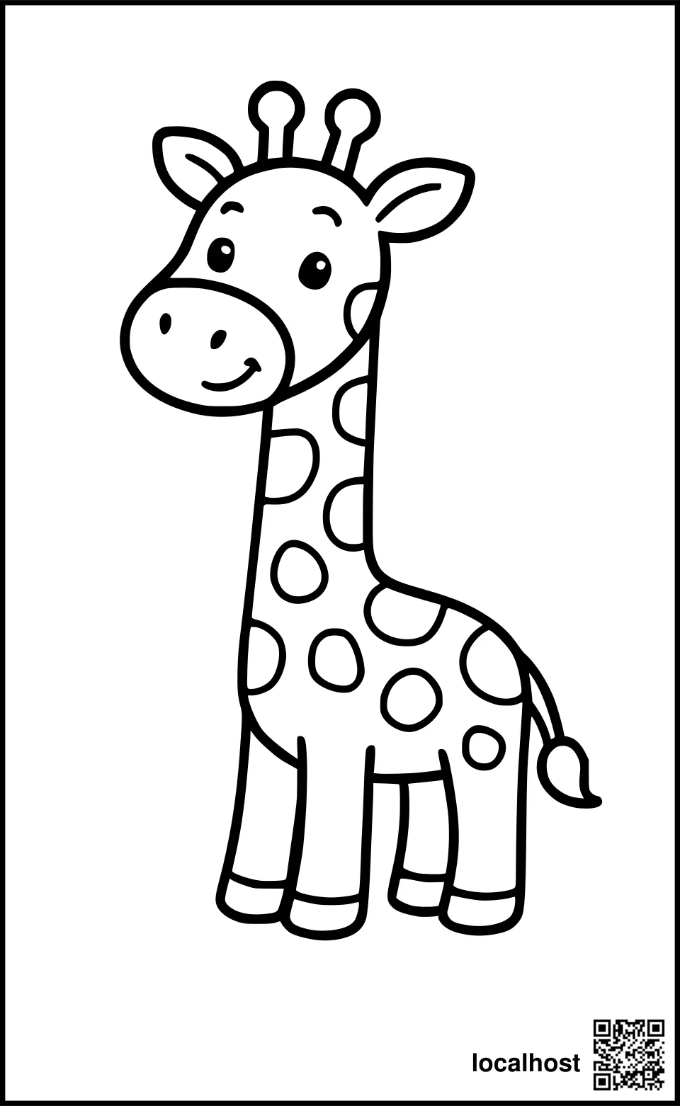 Eine neugierige Giraffe mit langem Hals.