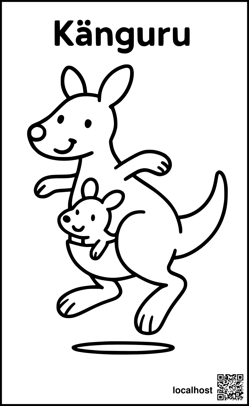 Ein Känguru mit Baby im Beutel.