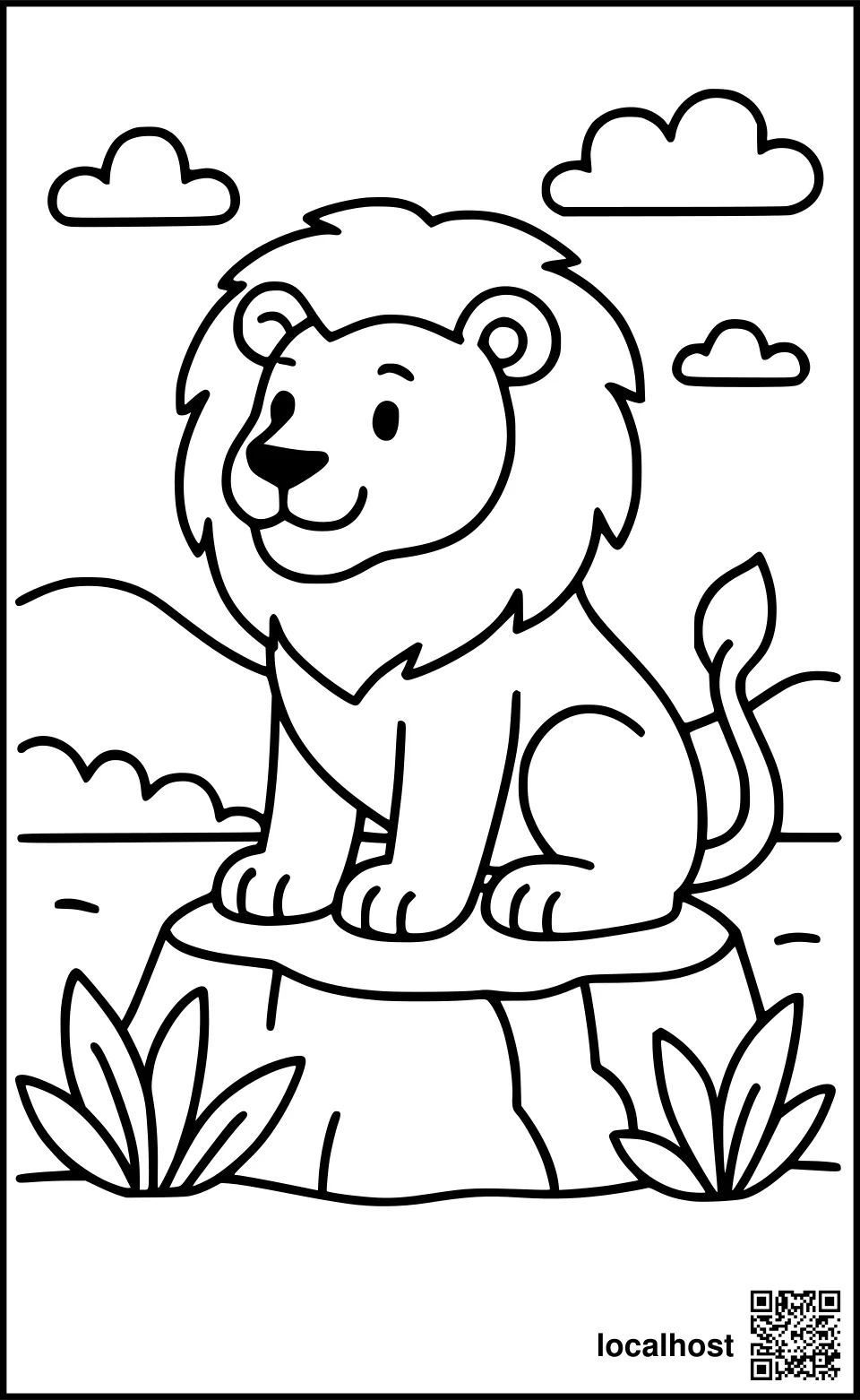 Ein mächtiger Löwe auf einem Felsen.